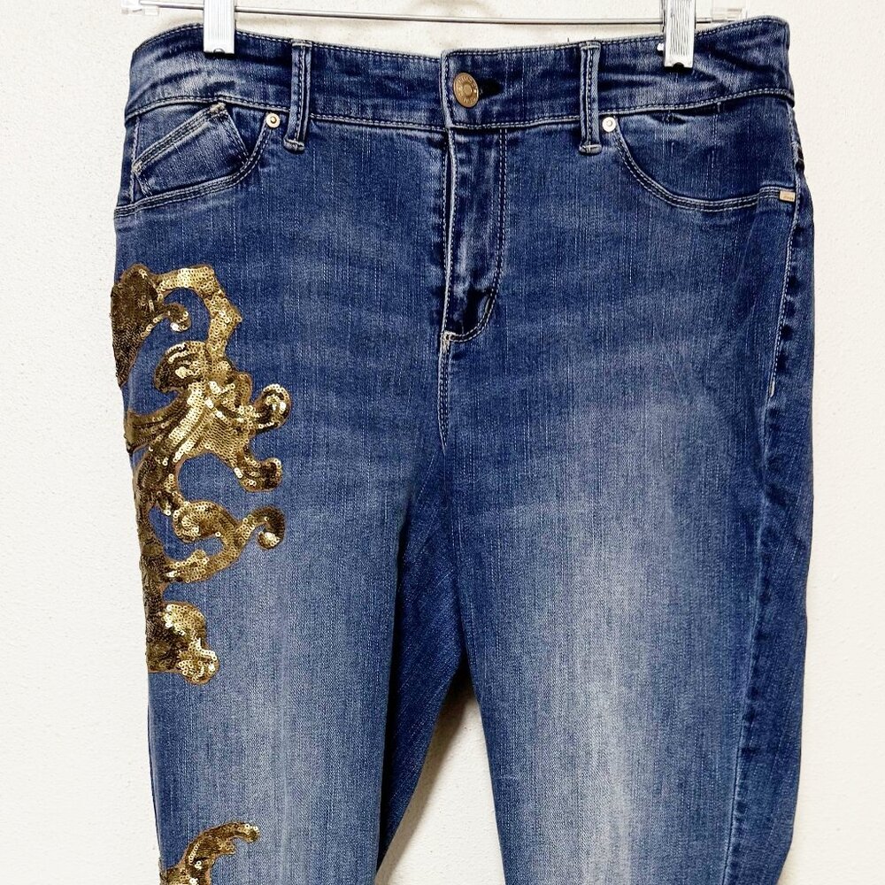 Chico's Platinum Jegging, sequin embellished, size: 0, small, great condition